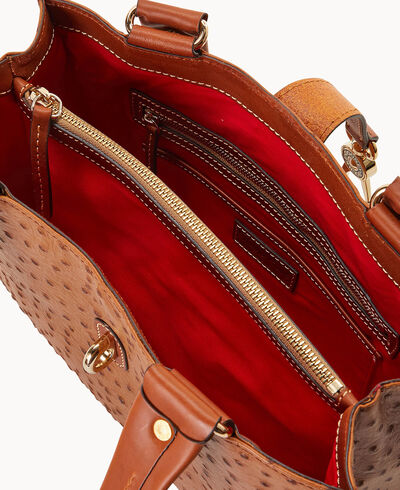 Ostrich Medium Logo Lock Tote