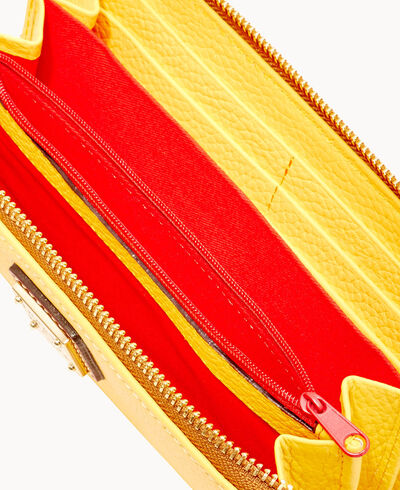 Pebble Grain Large Zip Around Wristlet