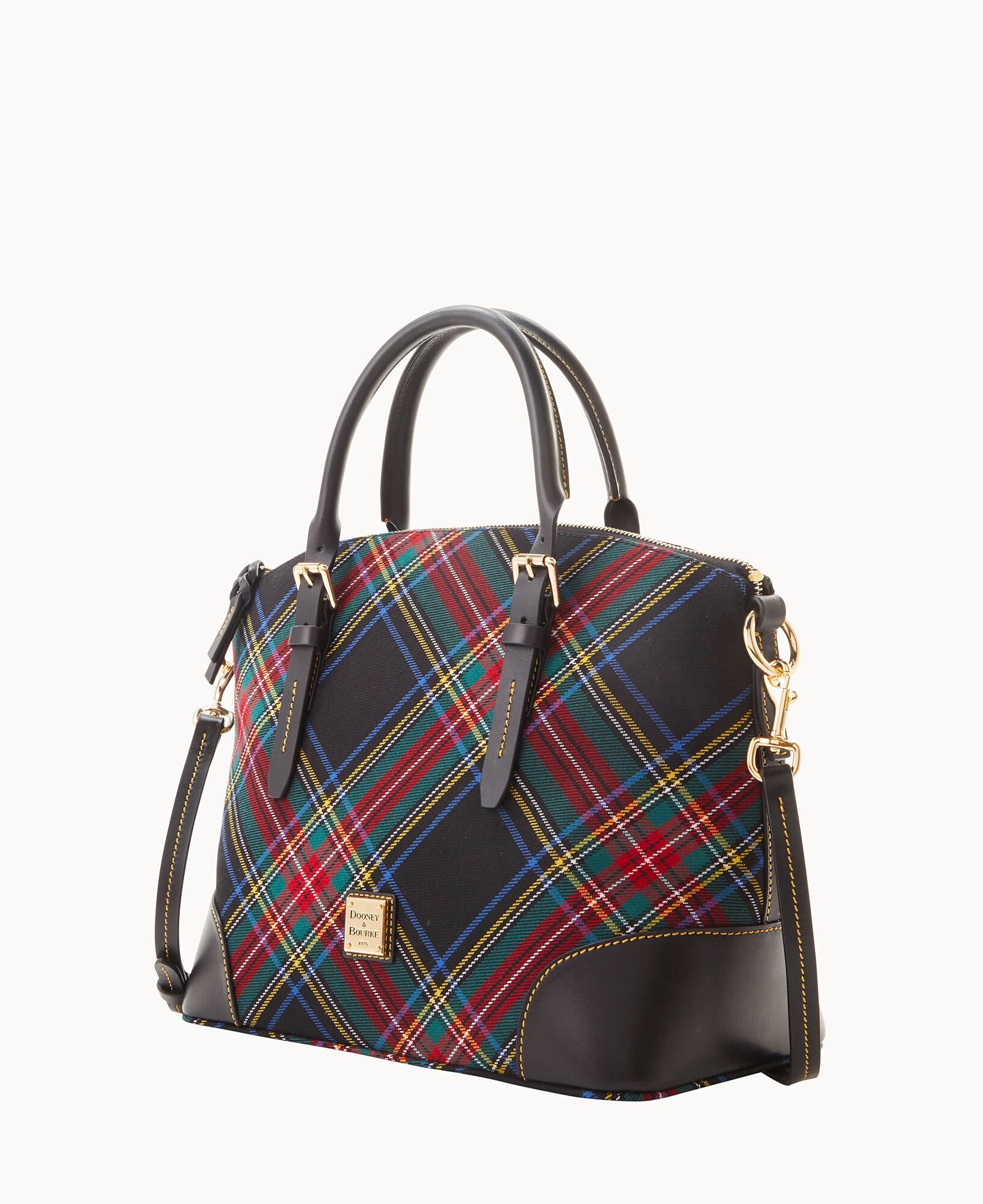 Plaid satchel outlet