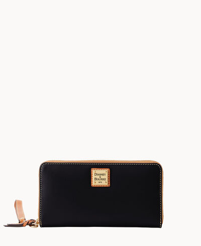 Wexford Leather Large Zip Around Wristlet Crossbody