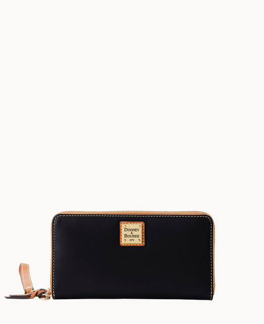Wexford Leather Large Zip Around Wristlet Crossbody