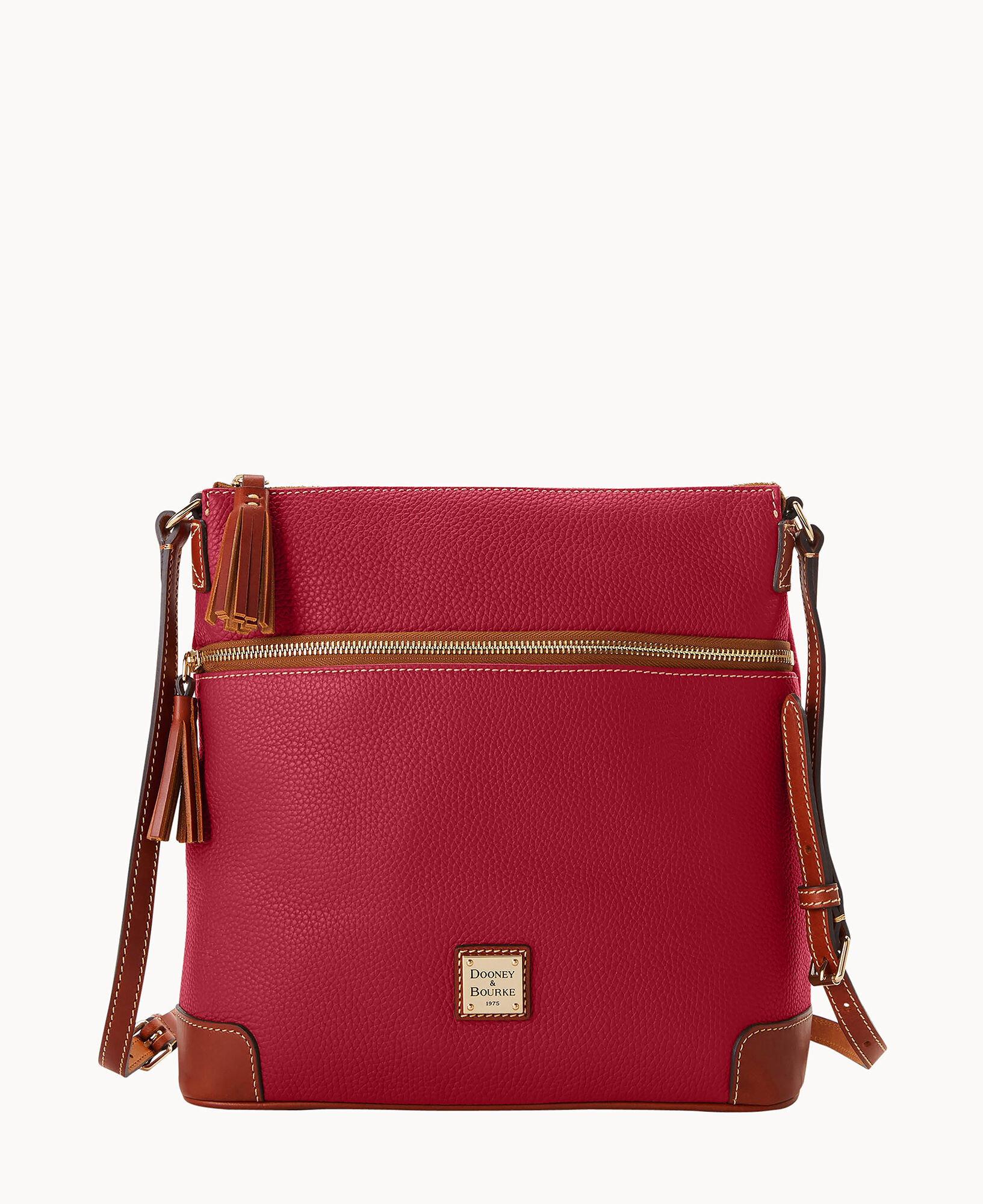Dooney Bourke Women s Pebble Grain Large Tassel Crossbody Leather Shoulder Bag in Wine