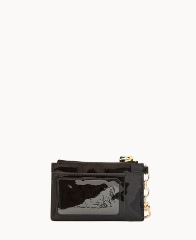Patent Leather Zip Top Card Case