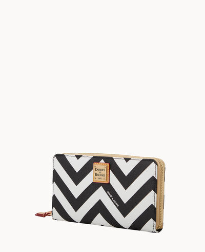 Chevron Large Zip Around Wallet