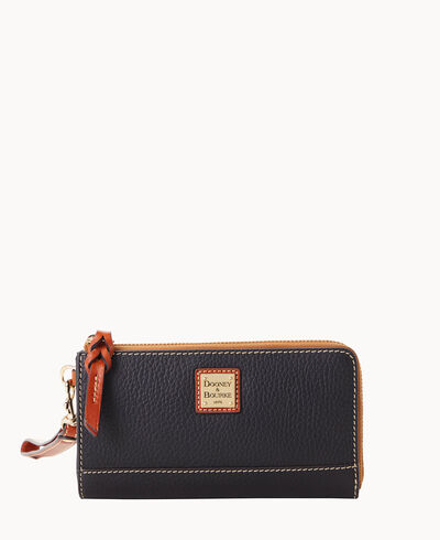 Pebble Grain Folded Zip Wristlet