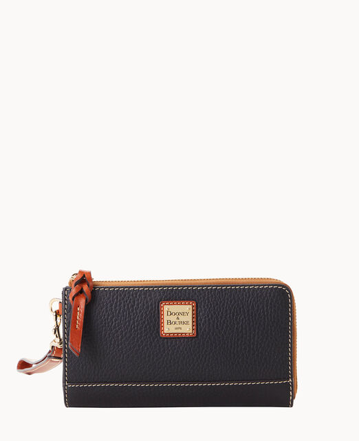 Pebble Grain Folded Zip Wristlet