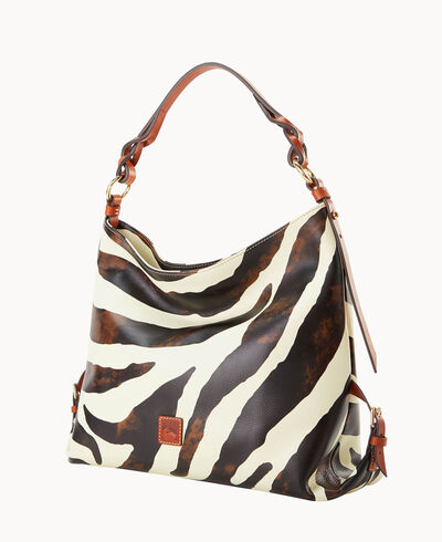 Zebra Leather Medium Sac With Twisted Strap