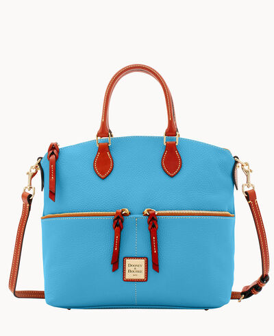 Pebble Grain Double Pocket Satchel