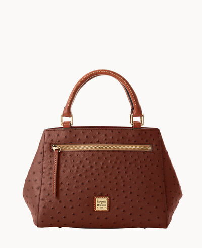 Ostrich Small Zip Satchel