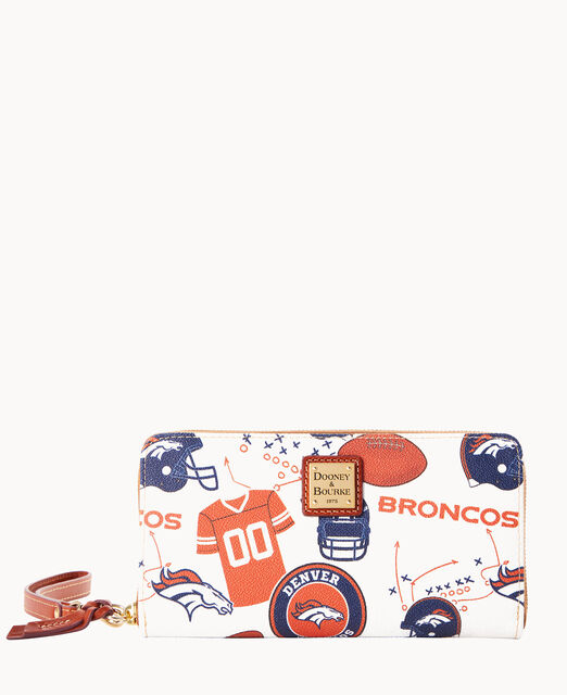 NFL Broncos Large Zip Around Wristlet