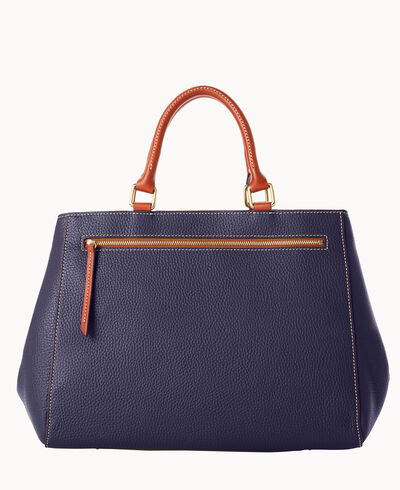 Pebble Grain Zip Satchel