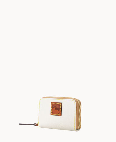 Pebble Grain Zip Around Credit Card Case