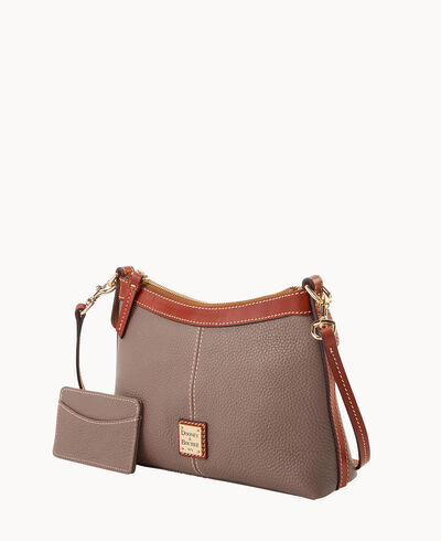 Pebble Grain Crossbody Pouch with Business Card Case