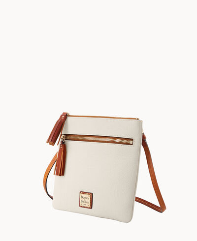 Pebble Grain Double Zip Tassel Crossbody