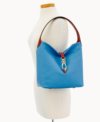 Calf Small Logo Lock Shoulder Bag