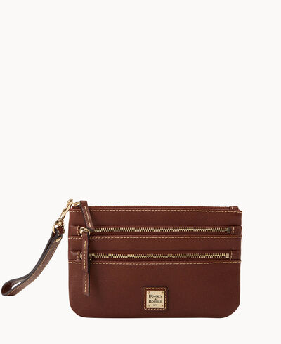 Saffiano Triple Zip Wristlet