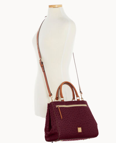 Ostrich Zip Satchel