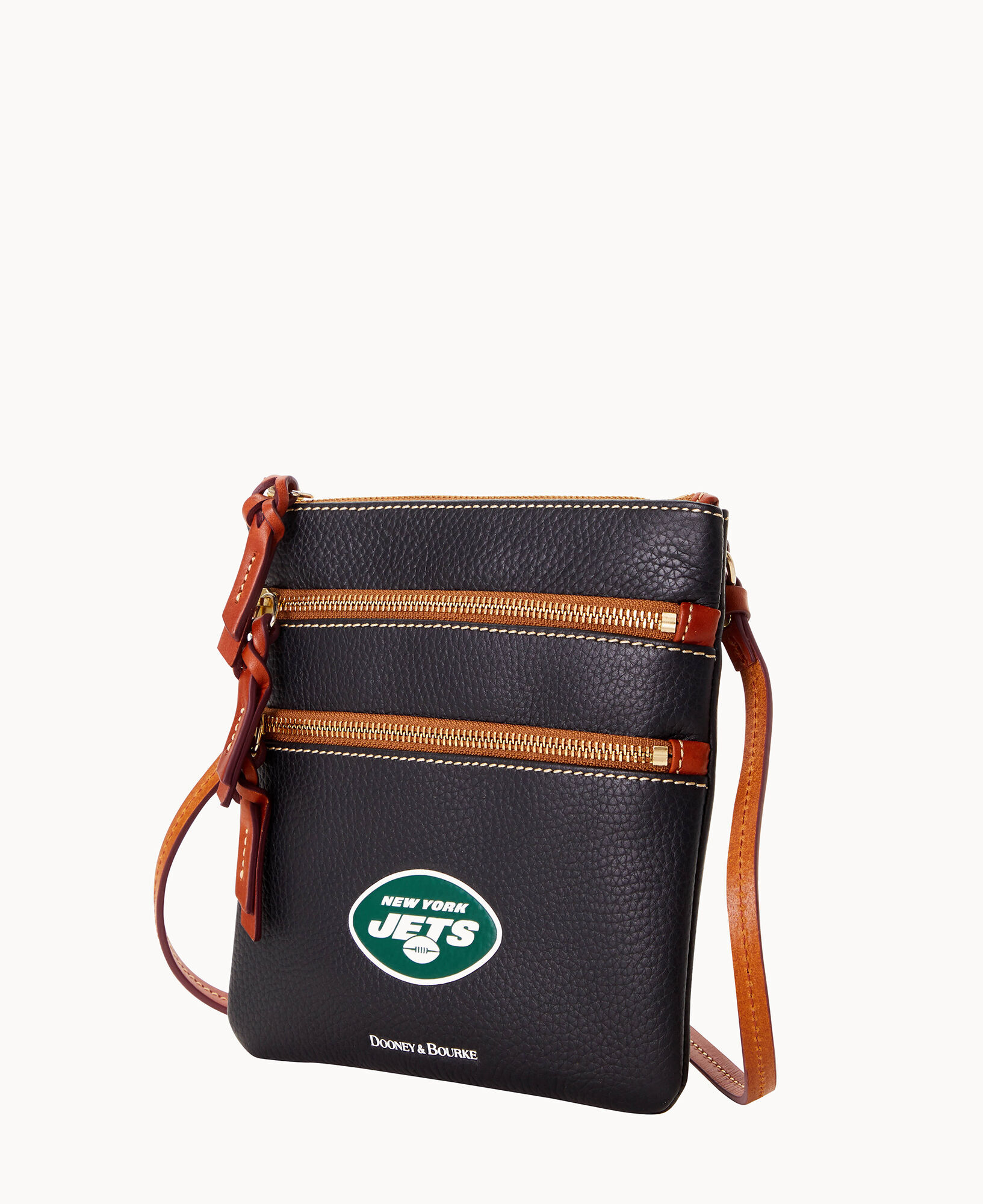 Dooney & bourke pebble discount leather triple zip crossbody handbag
