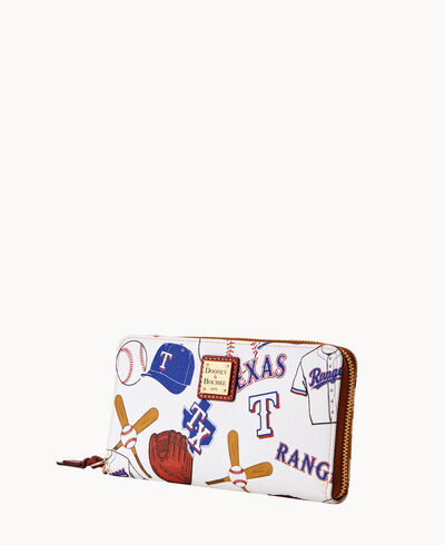 MLB Rangers Large Zip Around Wristlet