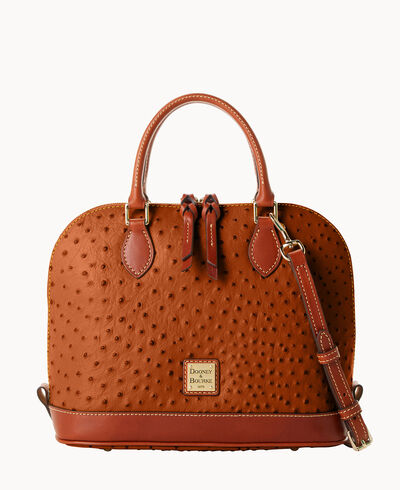 Ostrich Zip Zip Satchel