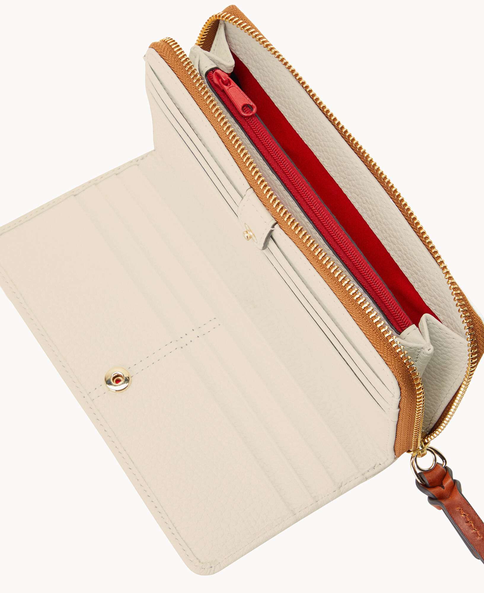 Pebble grain zip around phone wristlet 2025