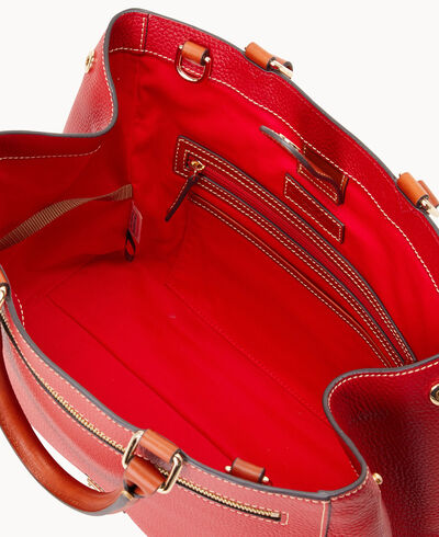 Pebble Grain Zip Satchel