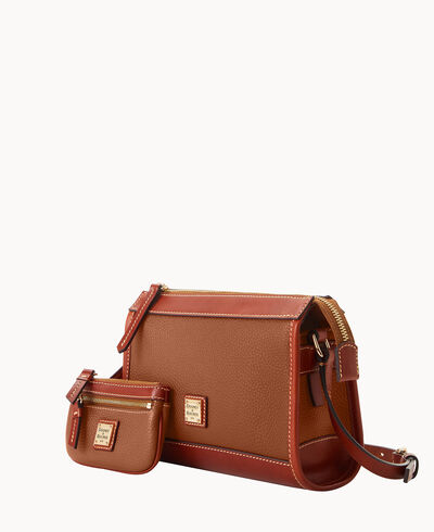 Pebble Grain Zip Crossbody With Small Coin Case