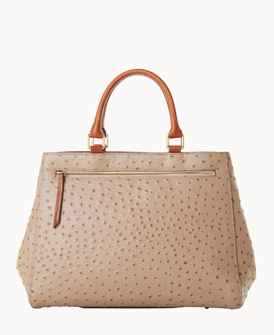 Ostrich Zip Satchel