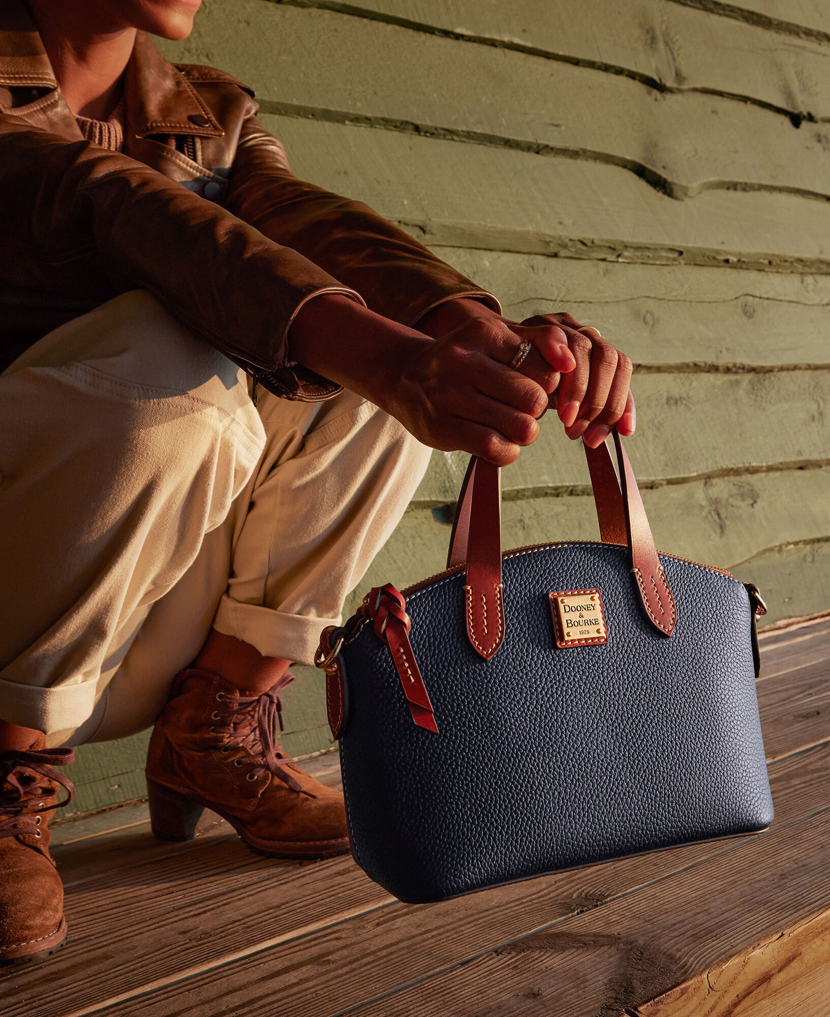 Pebble Grain Ruby Bag With Card Case