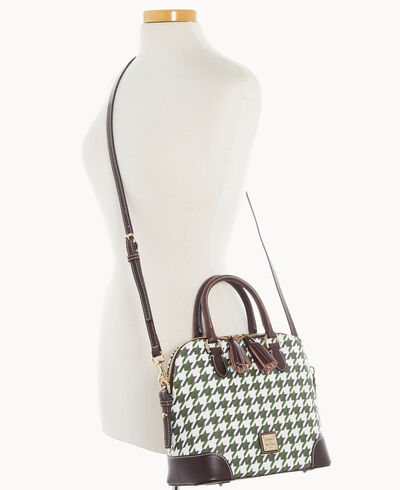 Houndstooth Domed Satchel