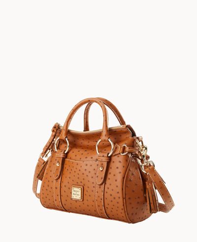 Ostrich Satchel With Pocket