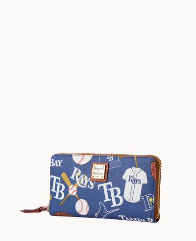 MLB Rays Large Zip Around Wristlet