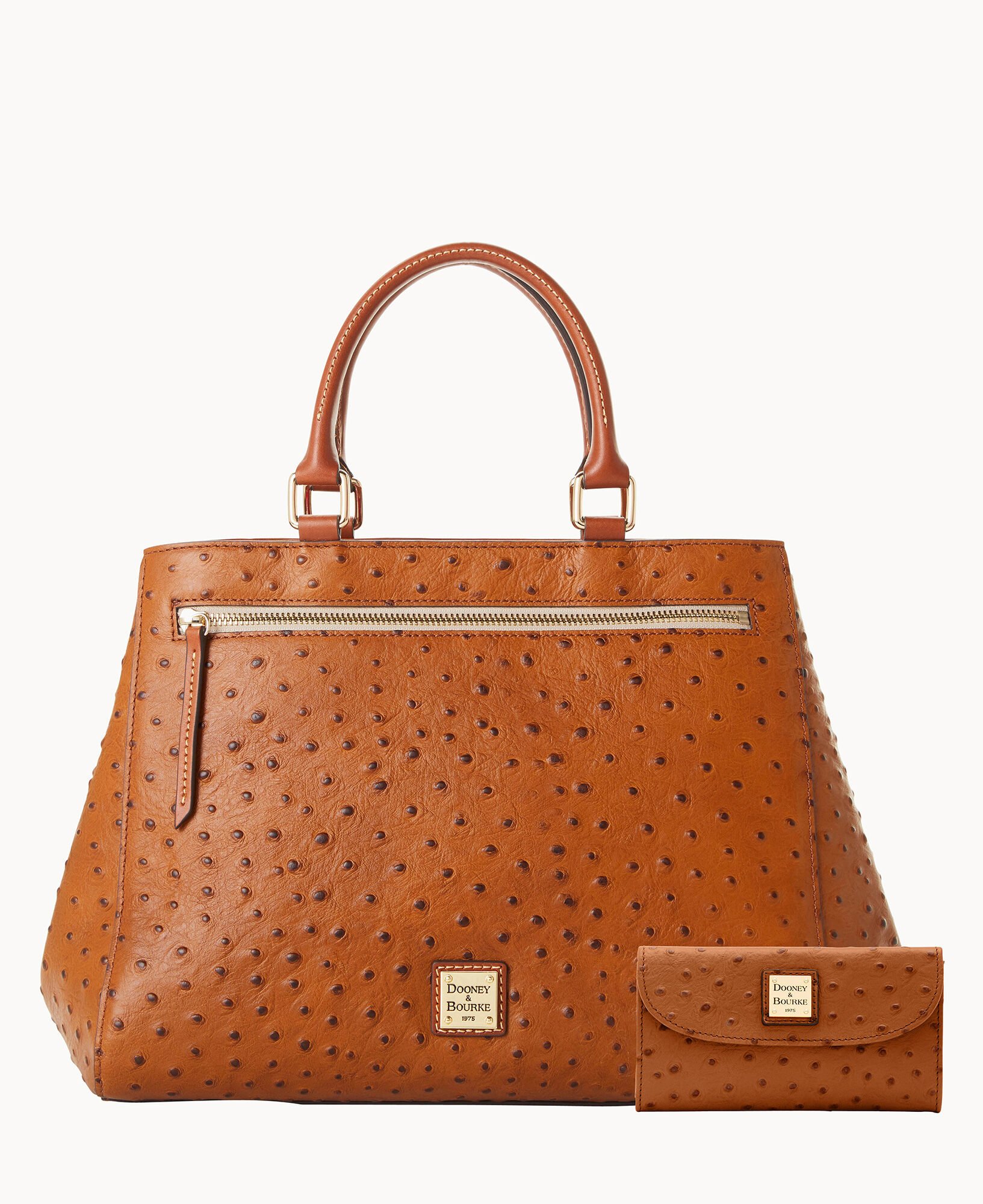 Dooney & Bourke Ostrich Turnlock Handle Tote 30
