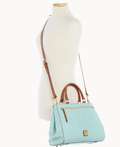 Ostrich Zip Satchel