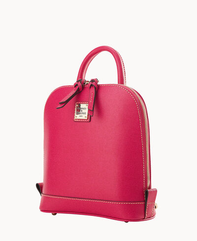 Saffiano Small Zip Pod Backpack