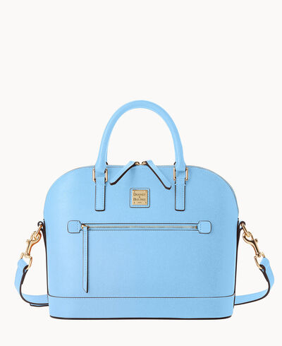 Saffiano Domed Zip Satchel