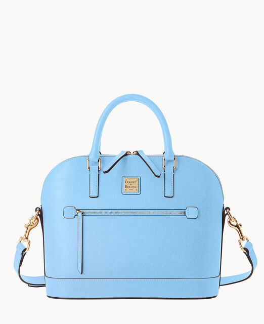 Saffiano Domed Zip Satchel