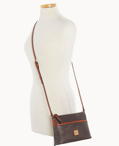 Embossed Lizard Ginger Crossbody