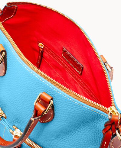 Pebble Grain Double Pocket Satchel