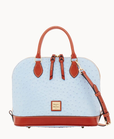 Ostrich Zip Zip Satchel