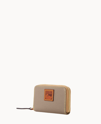 Pebble Grain Zip Around Credit Card Case