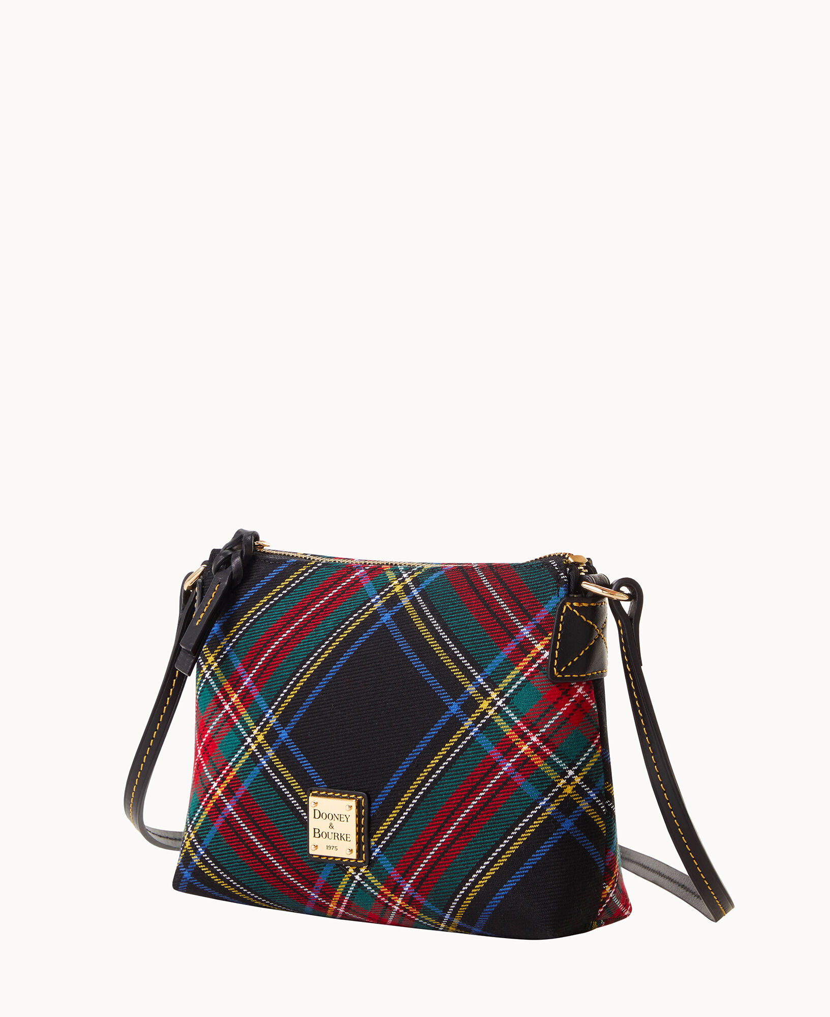 Plaid Pattern Wallet Phone Case with Crossbody Chain