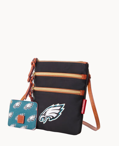 NFL Eagles North South Triple Zip w ID holder