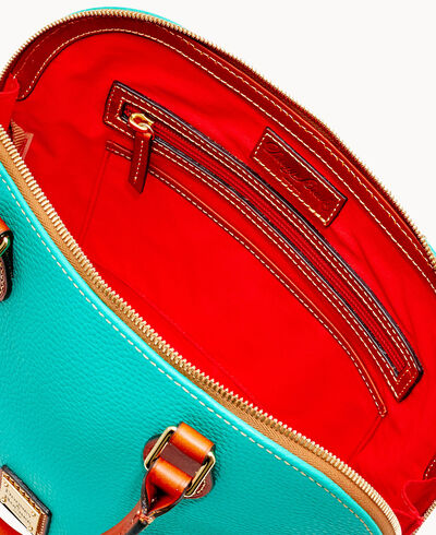 Pebble Grain Zip Zip Satchel
