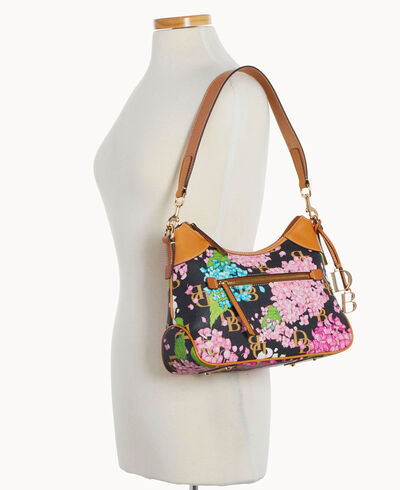 Hydrangea Monogram Hobo