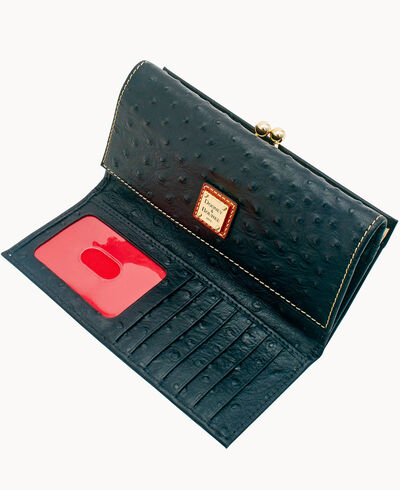 Ostrich Framed Clutch Wallet