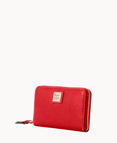 Saffiano Medium Zip Around Credit Card Case