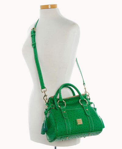 Ostrich Satchel With Pocket