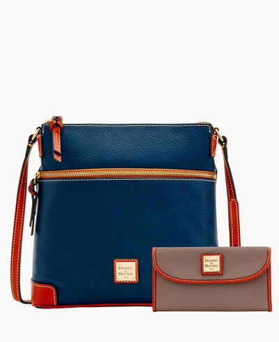 Pebble Grain Crossbody and Continental Clutch