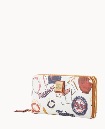 MLB Twins Large Zip Around Wristlet